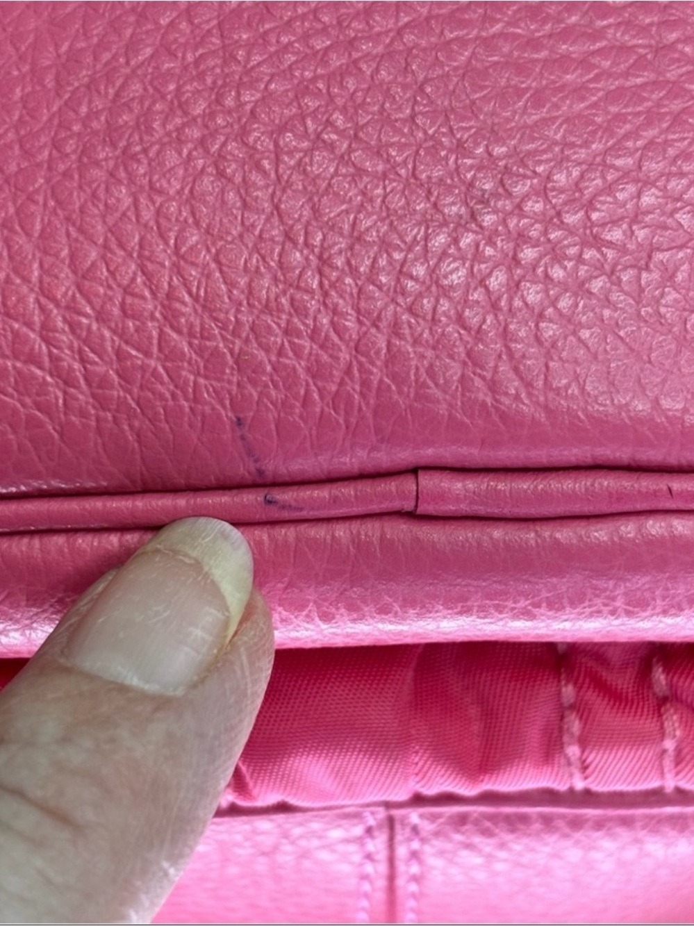 Coach Court Crossbody Hot Pink Ruched Double Zip Leather Nylon Gold Hardware - Picture 13 of 15